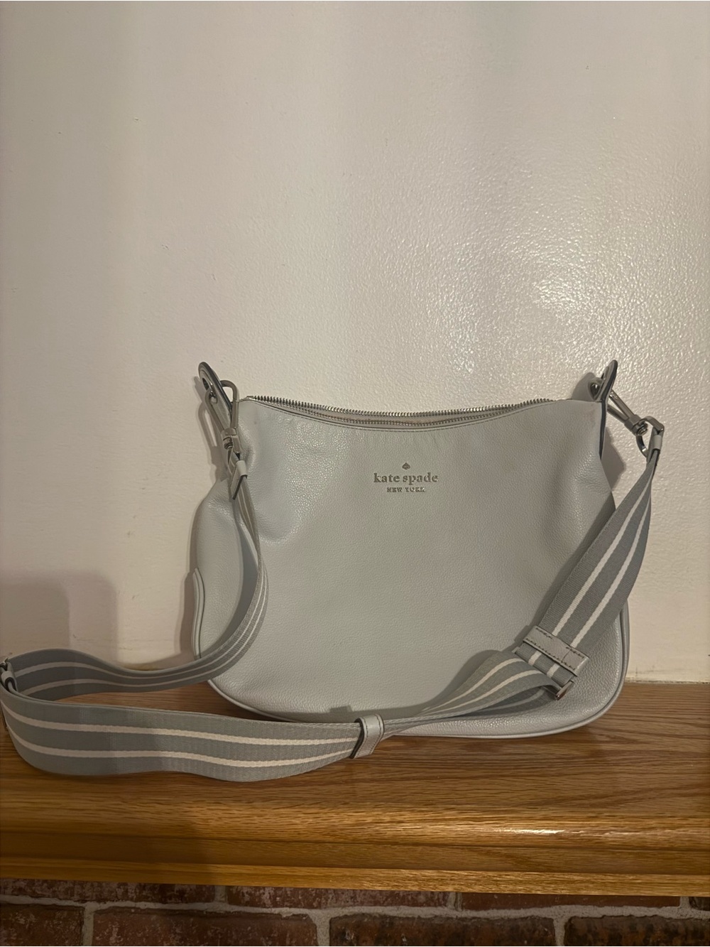 kate spade Light Gray Leather Crossbody Bag